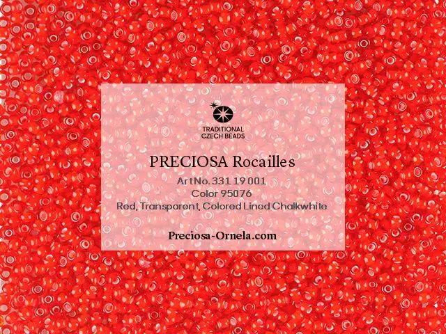 Røde glasperler, preciosa, whitelined transparent red, storkøb Preciosa
