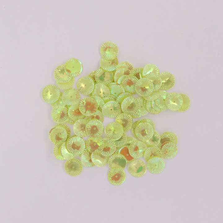 Palietter, runde med mønster, 13mm, med regnbueskær, 10-40g, flere varianter Beadhouse of Copenhagen