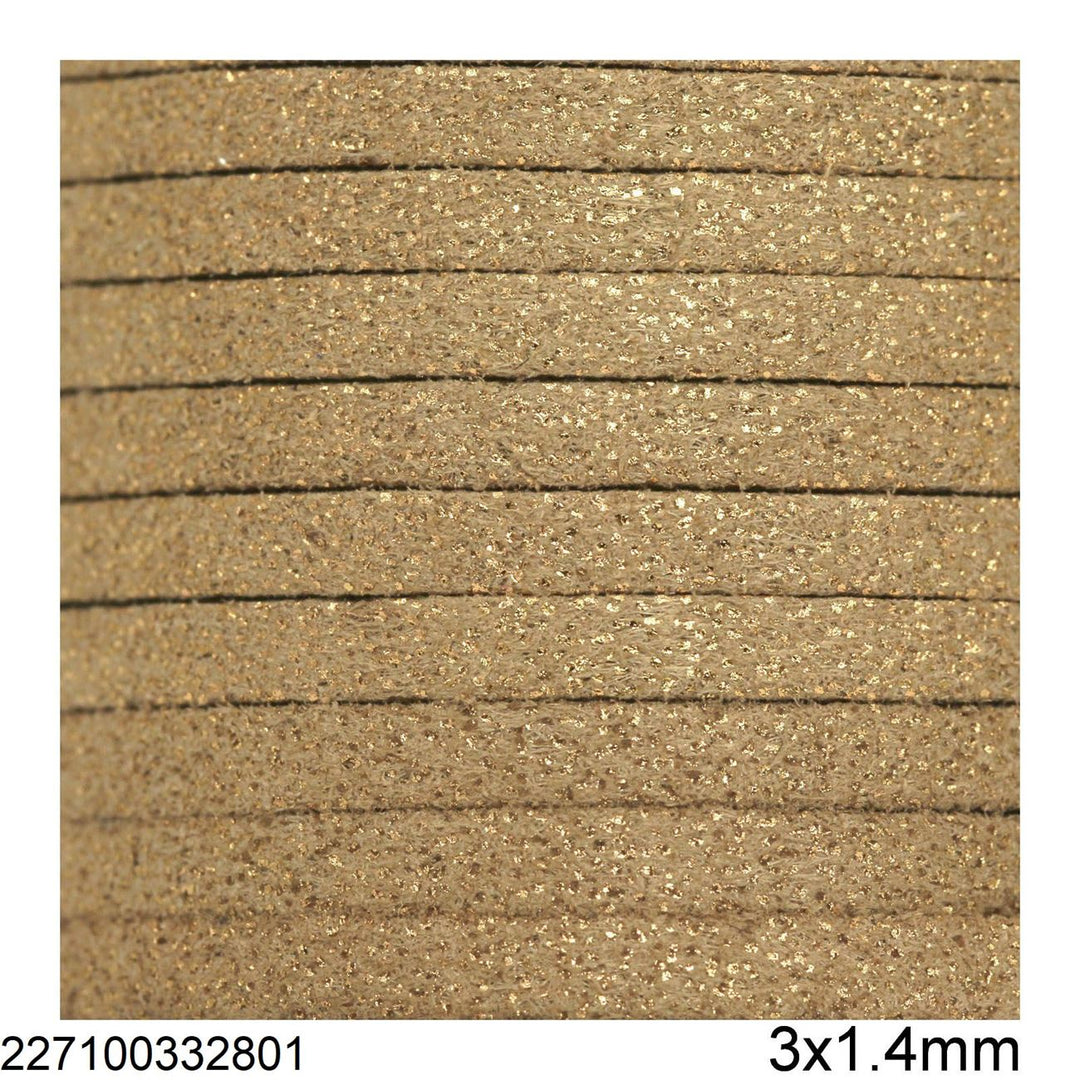 Find Snor, beige med glitter, ruskind 3 mm x 1,5 m hos Beadhouse of Copenhagen i dag, med en altid hurtig levering!