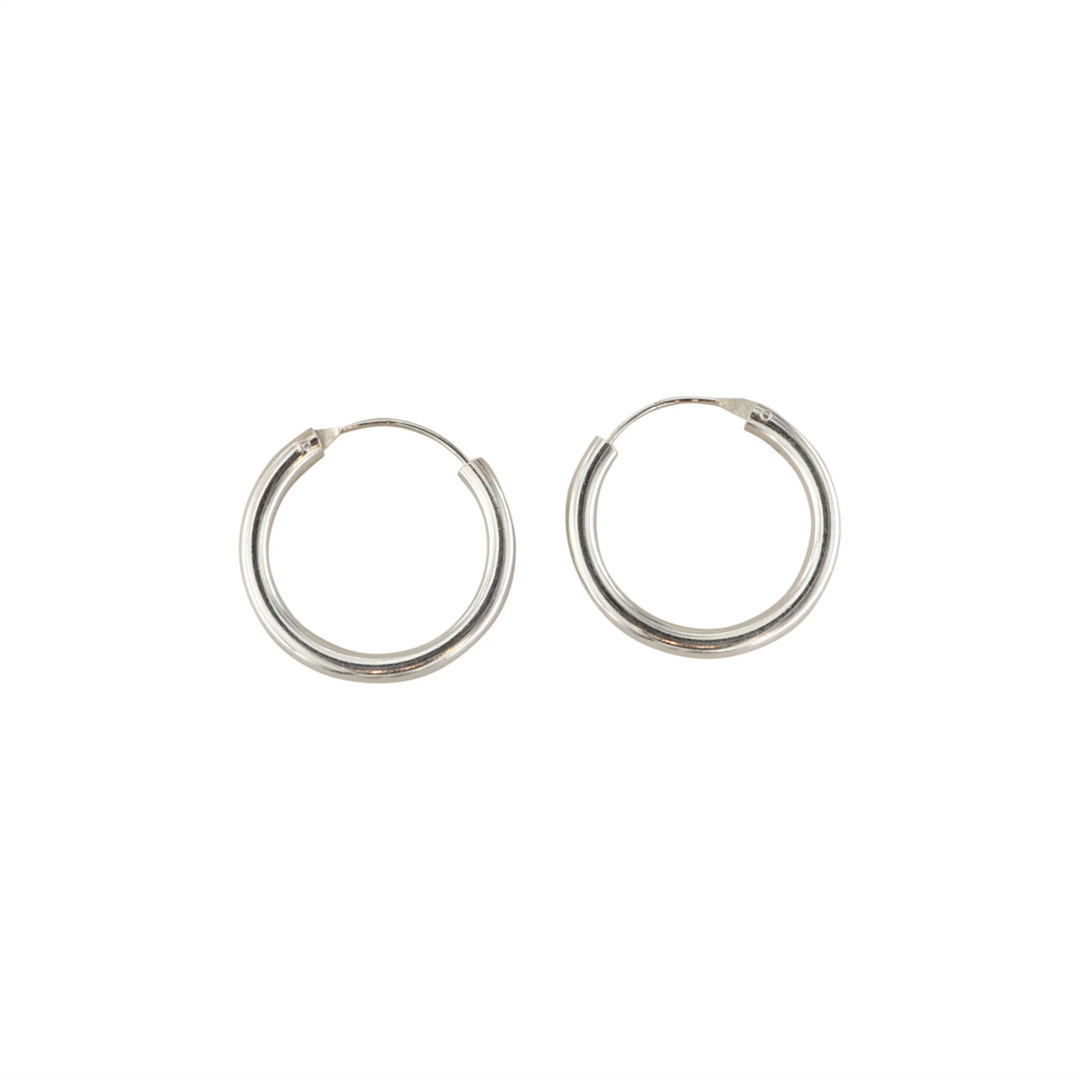 Øreringe, hoops, 30mm, sterlingsølv og forgyldt sterlingsølv BLT