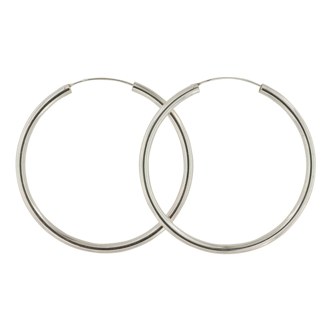 Øreringe, hoops, 70 mm, sterlingsølv og forgyldt sterlingsølv BLT