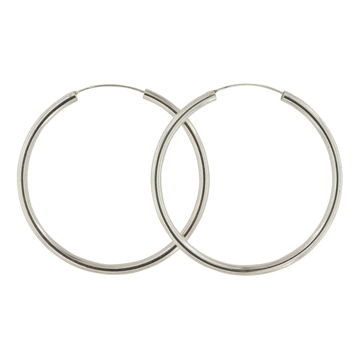 Øreringe, hoops, 70 mm, sterlingsølv og forgyldt sterlingsølv BLT