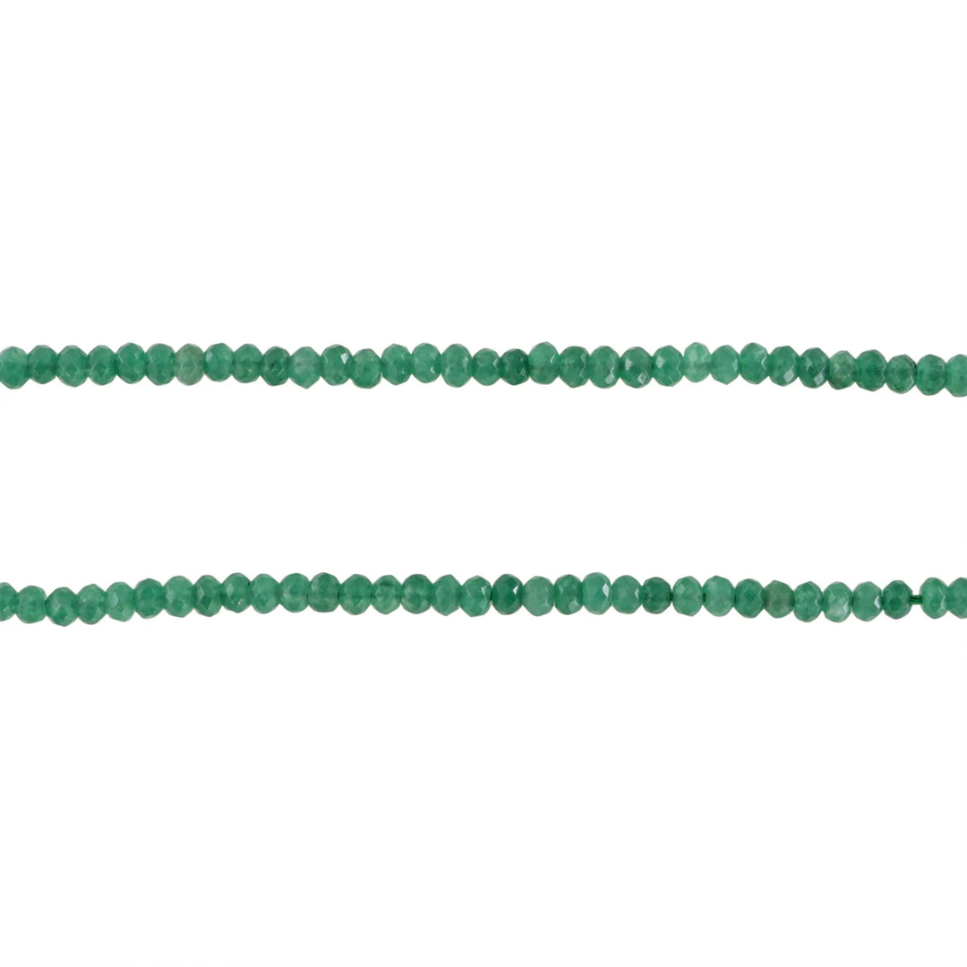Smykkestensperler, string, grøn jade, rondel facet - 35 cm, ca 105 stk JCentre