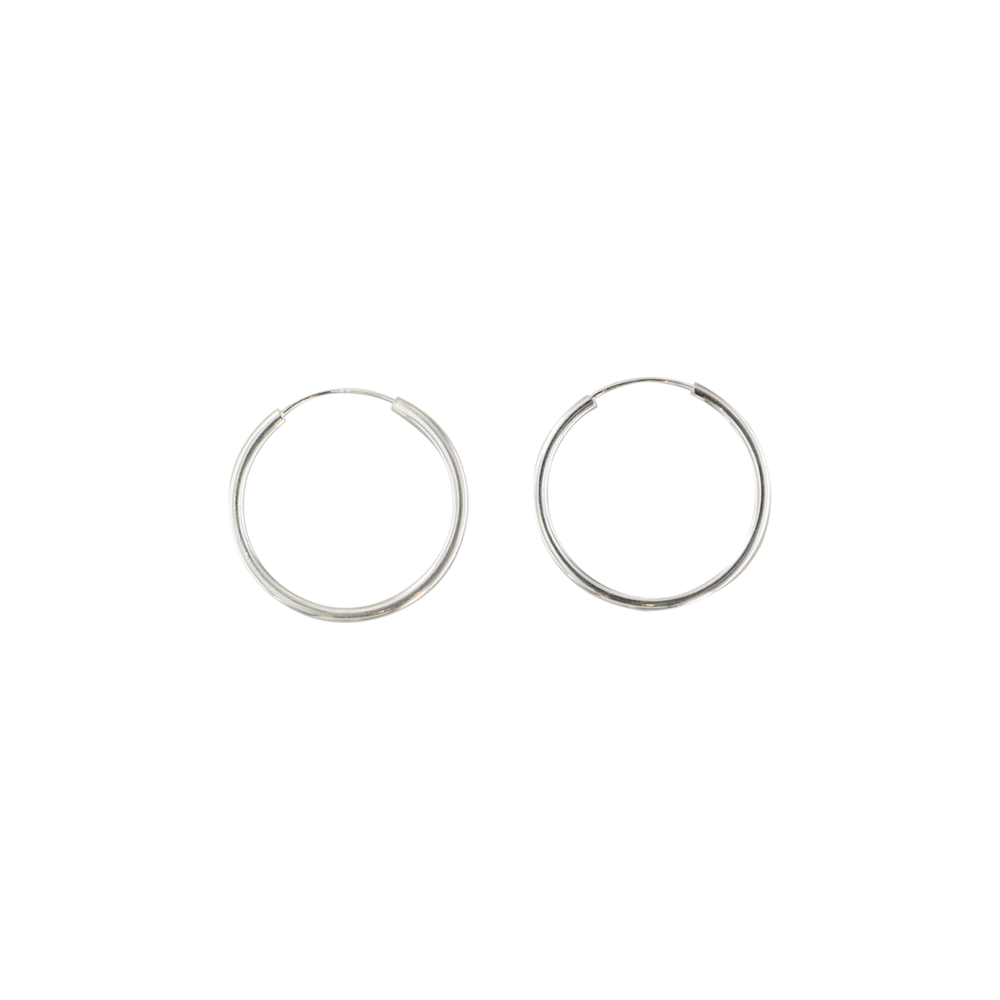 Øreringe, endless hoops, sterlingsølv, 25 x 2mm