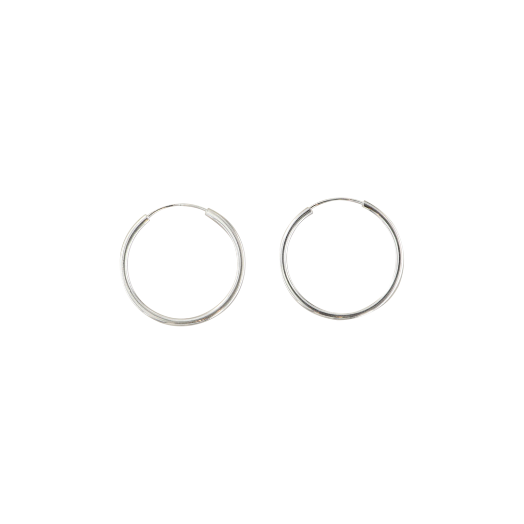 Øreringe, endless hoops, sterlingsølv, 25 x 2mm