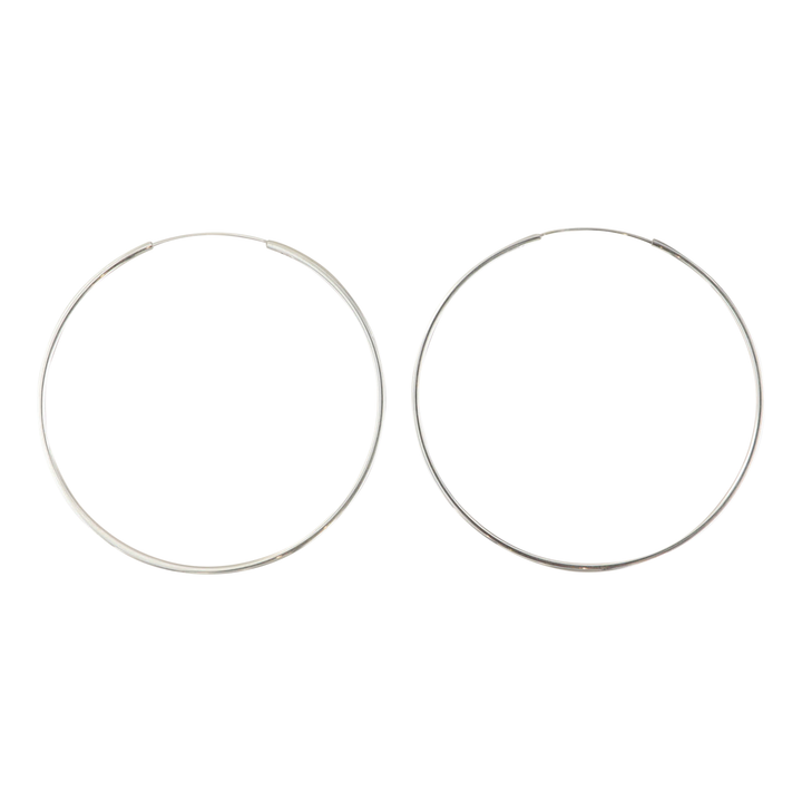 Øreringe, endless hoops, sterlingsølv, 70 x 2mm Tax