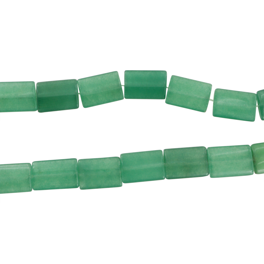 Smykkestensperler, string, grøn agat, rektangel, 36cm, ca. 19 stk JCentre