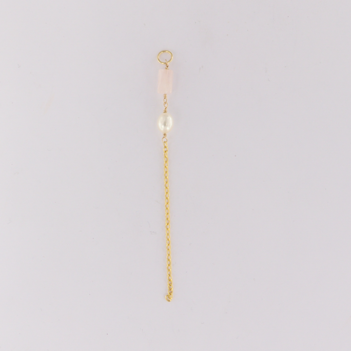 Ørering, hoop, m. kæde, ædelsten, Forgyldt sølv 