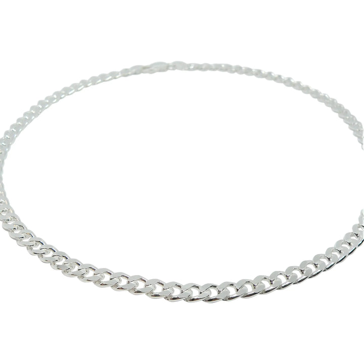 Halskæde, panser facet kæde, sterlingsølv, 5mm x 40 ,45 cm 