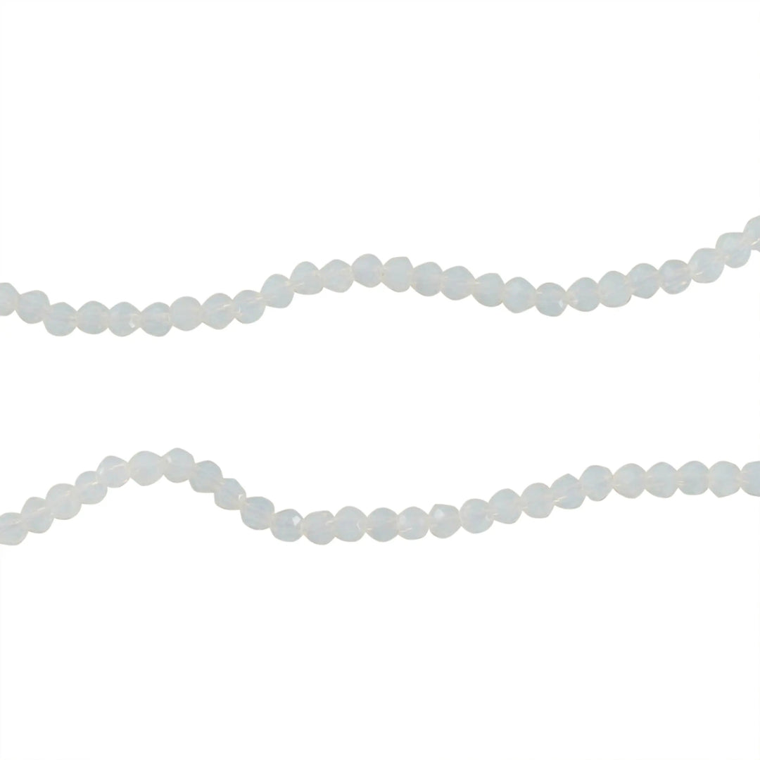 Smykkestensperler, string, månesten, rund facet - 36cm, ca. 105 stk JCentre