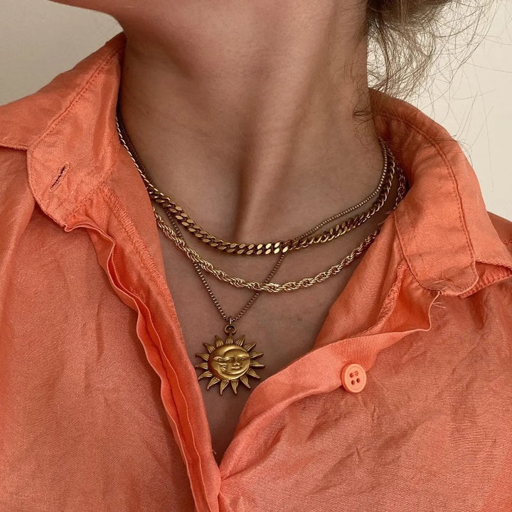 Halskæde, cordel i forgyldt messing 40-50 cm Beadhouse of Copenhagen