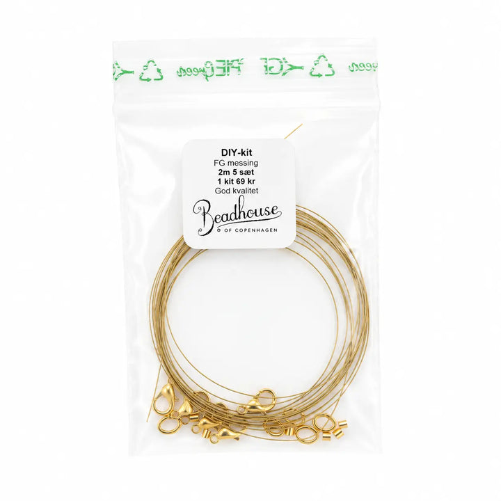 DIY -Kit, Halskette und Armband, vergoldete Materialien, die die Farbe halten