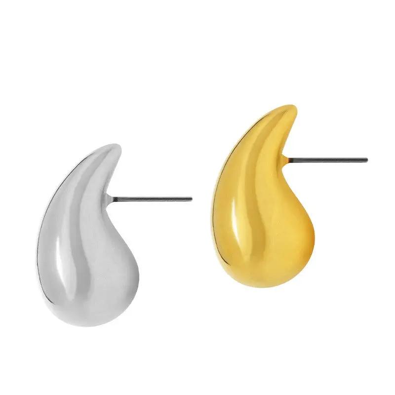 Øreringe, dråbe, forsølvet og forgyldt messing, 14 x 25 mm Greece