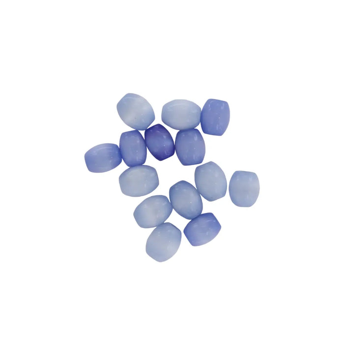 Glasfiberperler, oval, blå, flere størrelser 