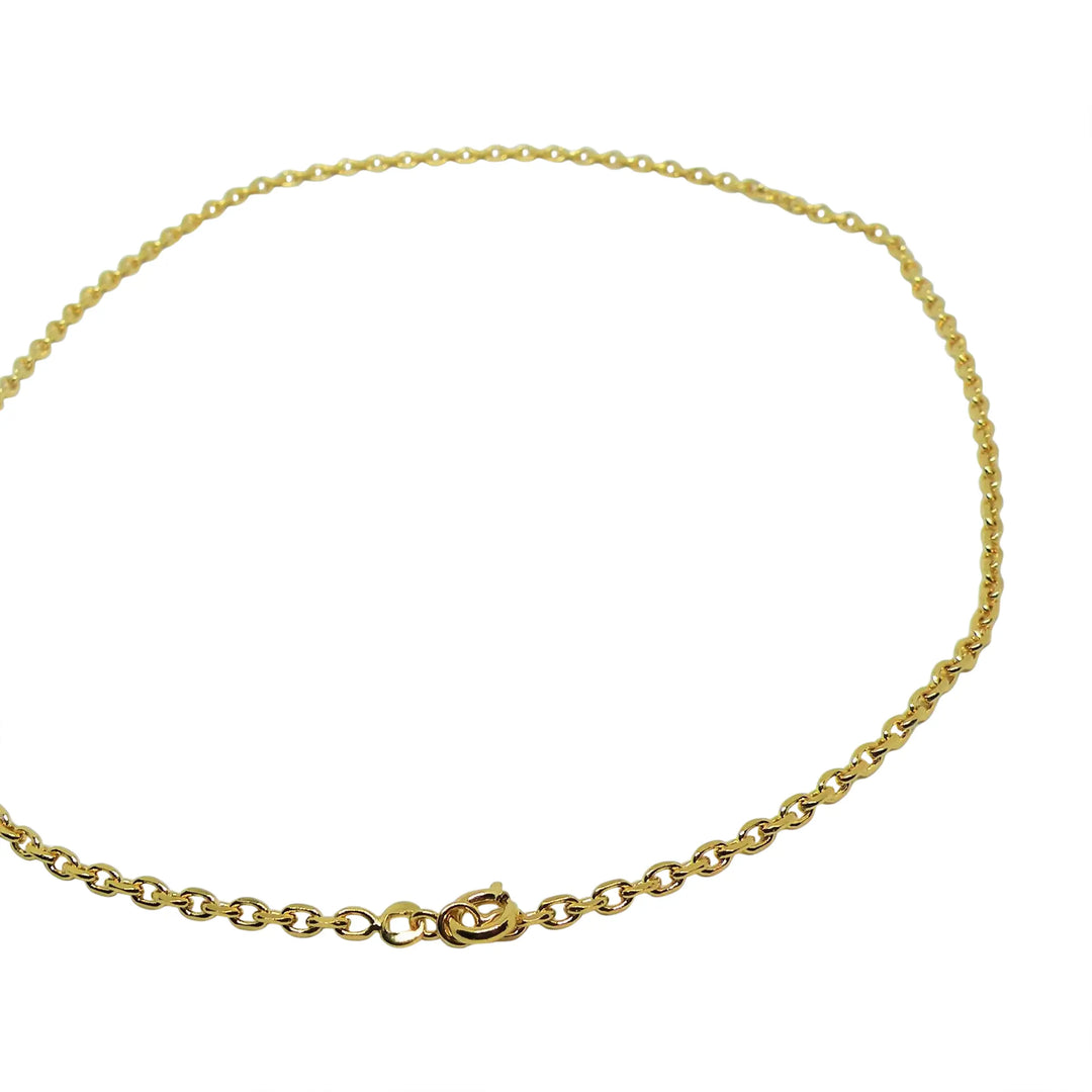 Halskette, Ankerfacettenkette, vergoldetes Messing, 45-55 cm/2,2 mm 