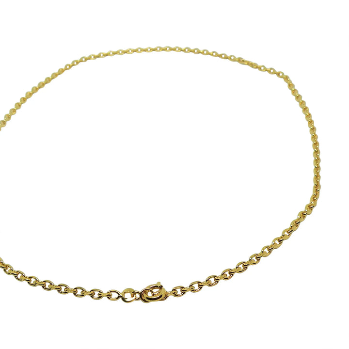 Halskette, Ankerfacettenkette, vergoldetes Messing, 45-55 cm/2,2 mm 