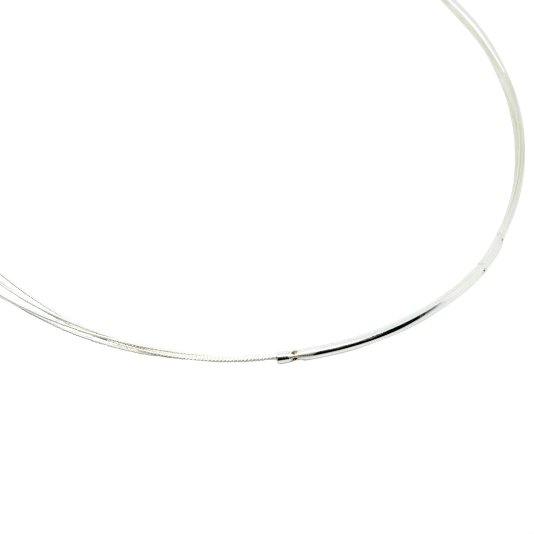 Halskette, Drähte mit Rohrverschluss, versilbertes Messing, 43 cm 