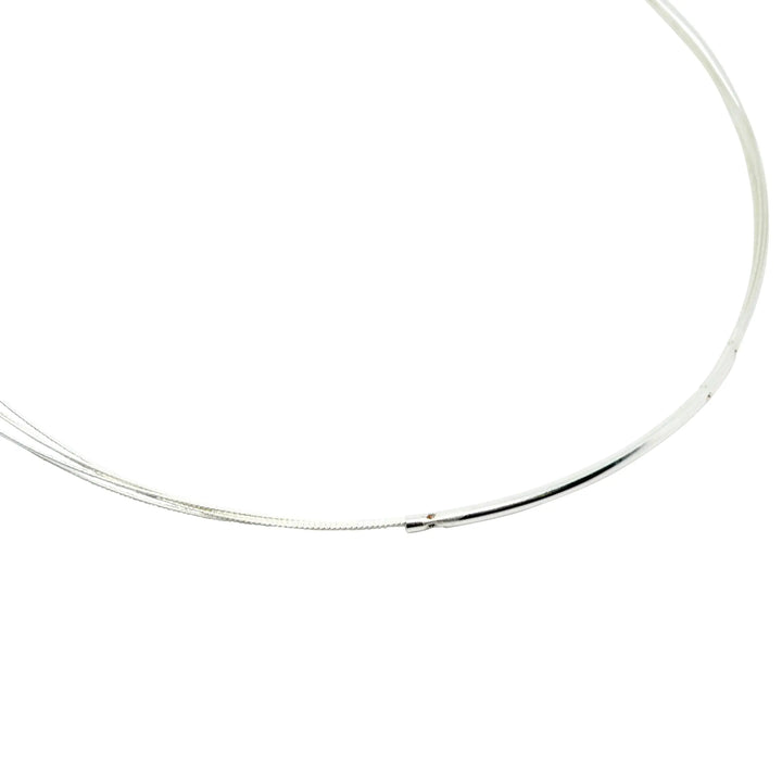 Halskette, Drähte mit Rohrverschluss, versilbertes Messing, 43 cm 