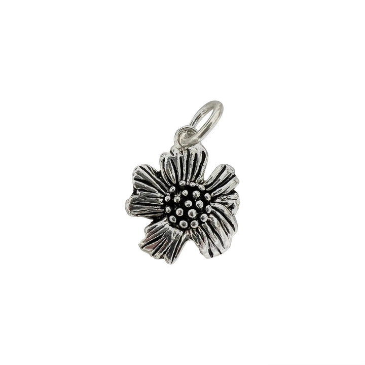 Anhänger, Blume, versilbertes Messing, 25 x 20 mm 