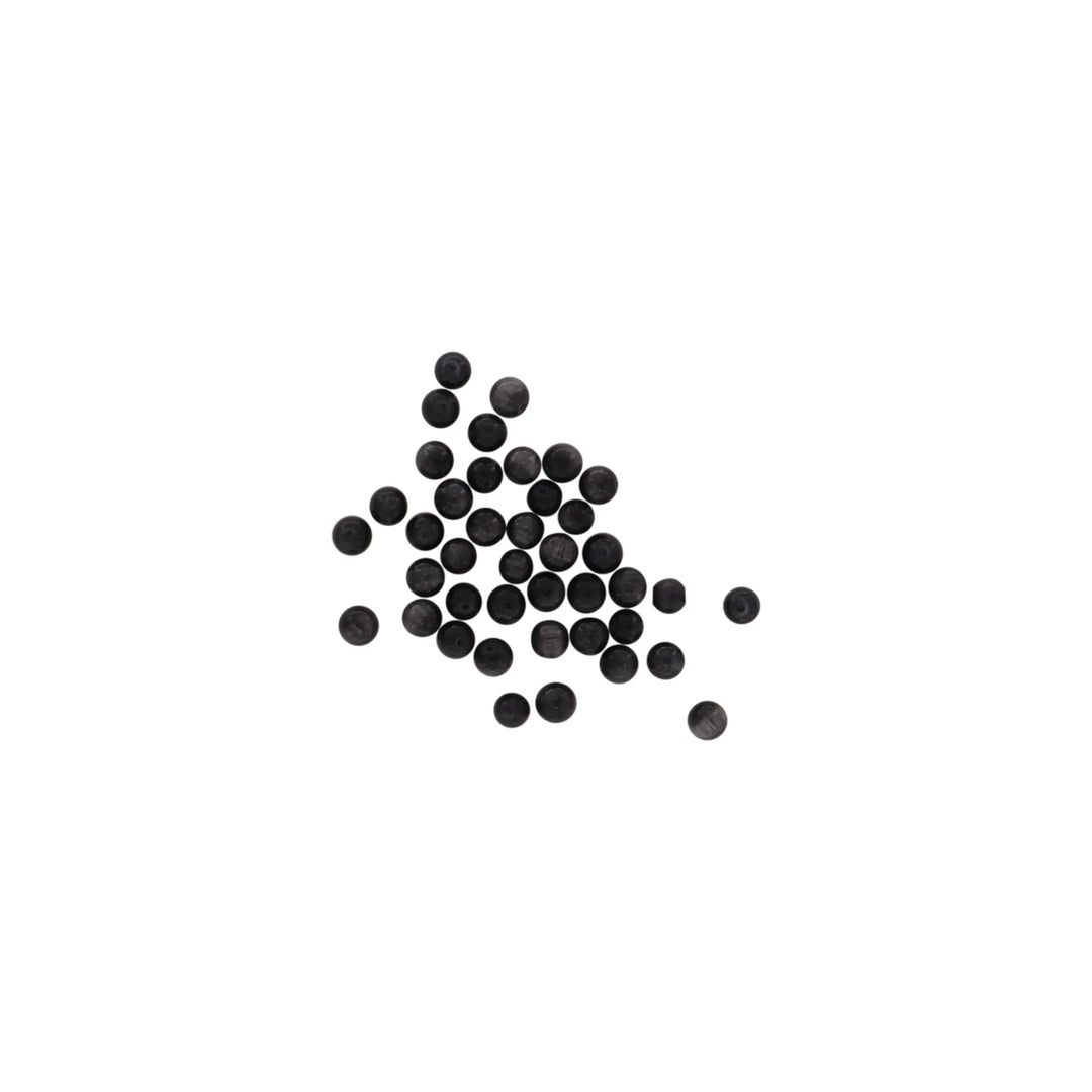 Glasfiberperler, runde, sorte, 4 mm, 10 stk