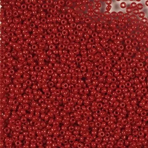 Røde glasperler, preciosa, opaque dark red coral, storkøb Preciosa