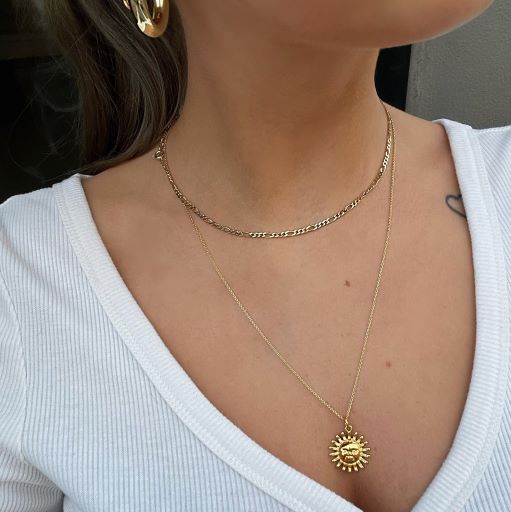 Find Halskæde, rund anker kæde med lille sol, forgyldt sterlingsølv/zamak hos Beadhouse of Copenhagen i dag, med en altid hurtig levering!
