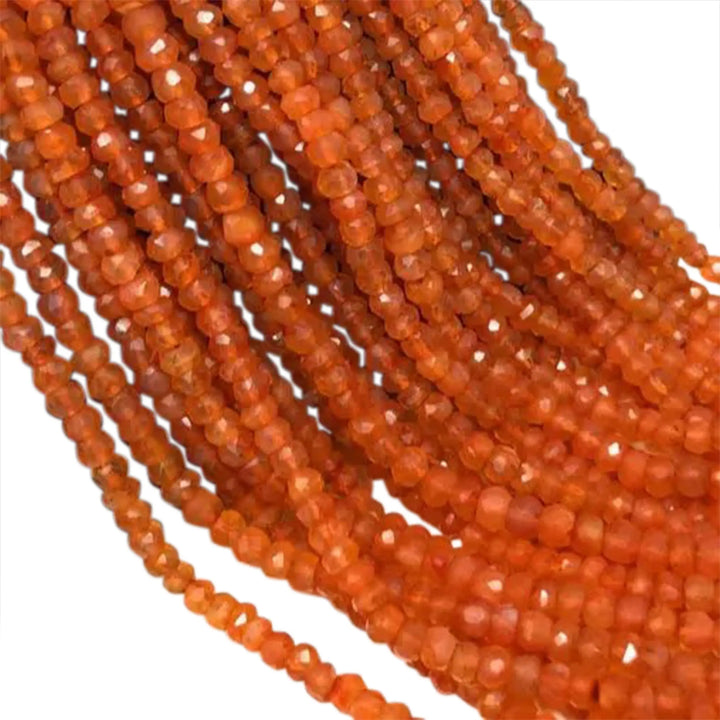 Edelsteinperlen, Karneol, runde Facette, 2,5 mm, 1-100 Stk 