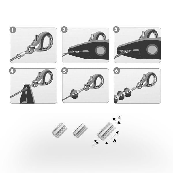 Tang an klemmende Perlen, Stahl, 1-2 mm