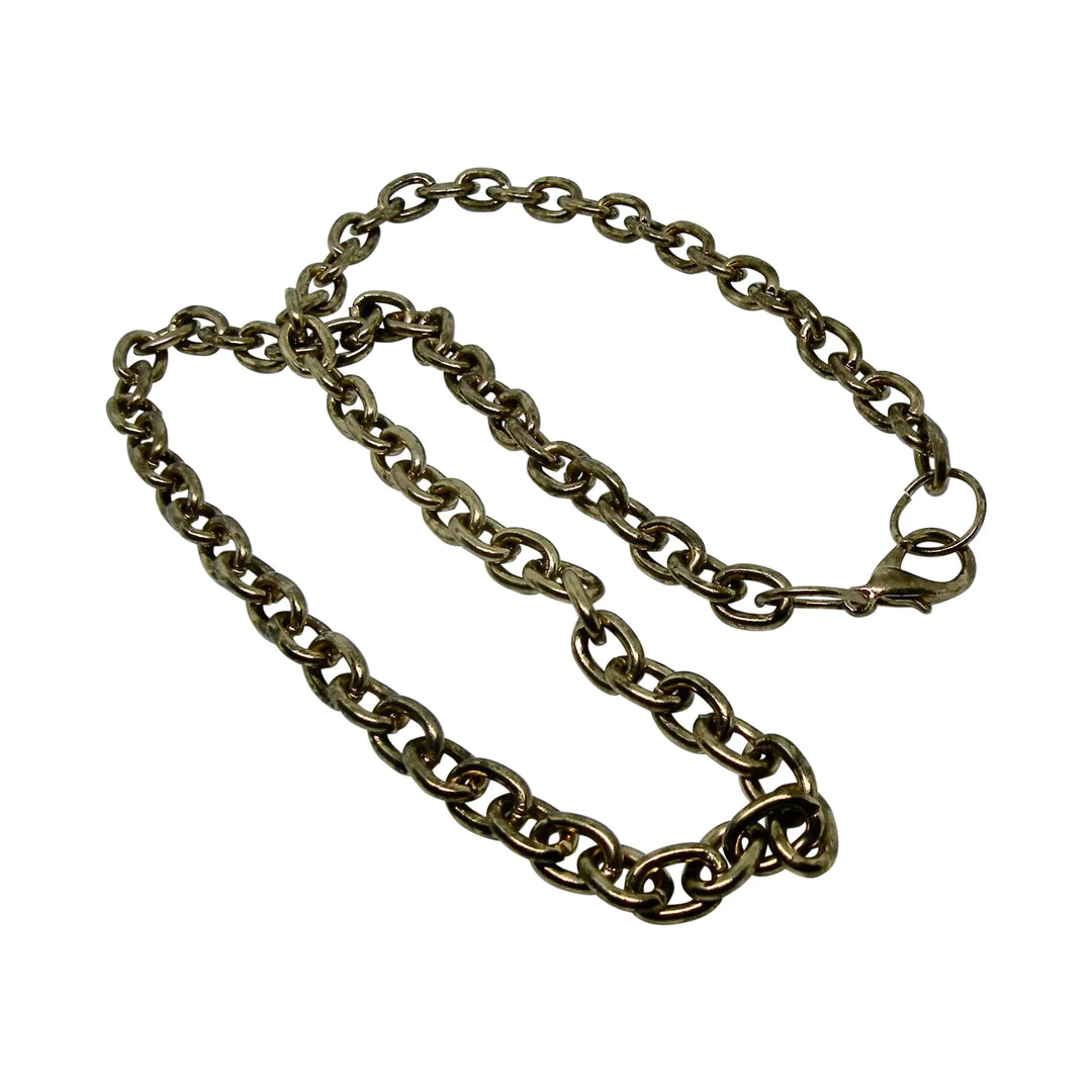 Halskette, runde Ankerkette, Messing, 64 cm/7 mm 