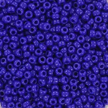 Blå glasperler, miyuki rocailles seed beads, opaque cobalt Krea