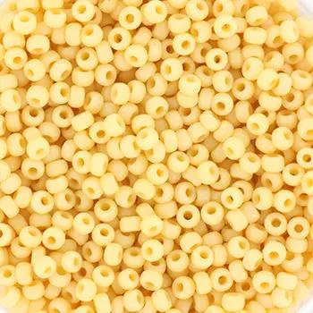 Brune glasperler, miyuki rocailles seed beads, opaque pear Krea