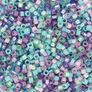 Blandede glasperler, miyuki delica's 11/0 - misty lilac mix 139 Krea