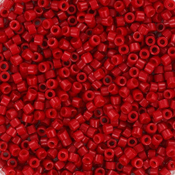 Find Røde glasperler, miyuki delica beads, opaque dyed bright red hos Beadhouse of Copenhagen i dag, med en altid hurtig levering!