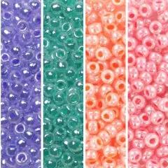 Mix glasperler, miyuki rocailles seed beads, shiny colors mix Krea