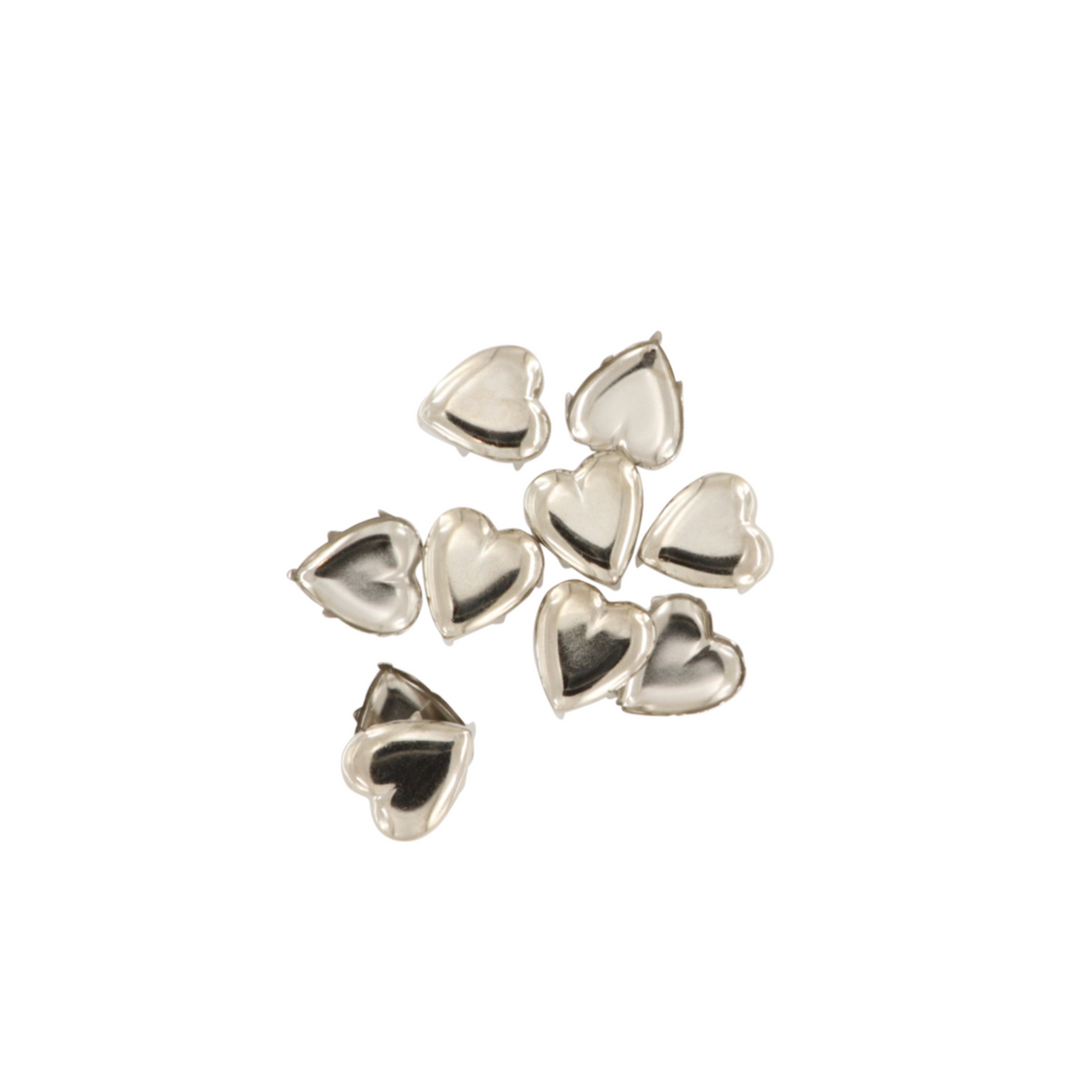 Nitter, rundt hjerte, forsølvet og forgyldt, 10-100 stk, flere varianter Beadhouse of Copenhagen