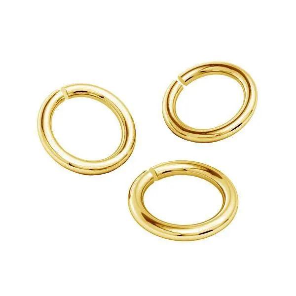 Oeskner, offene runde Oeskner, vergoldetes Messing, 0,9/5 mm, 10 Stk. Fritz