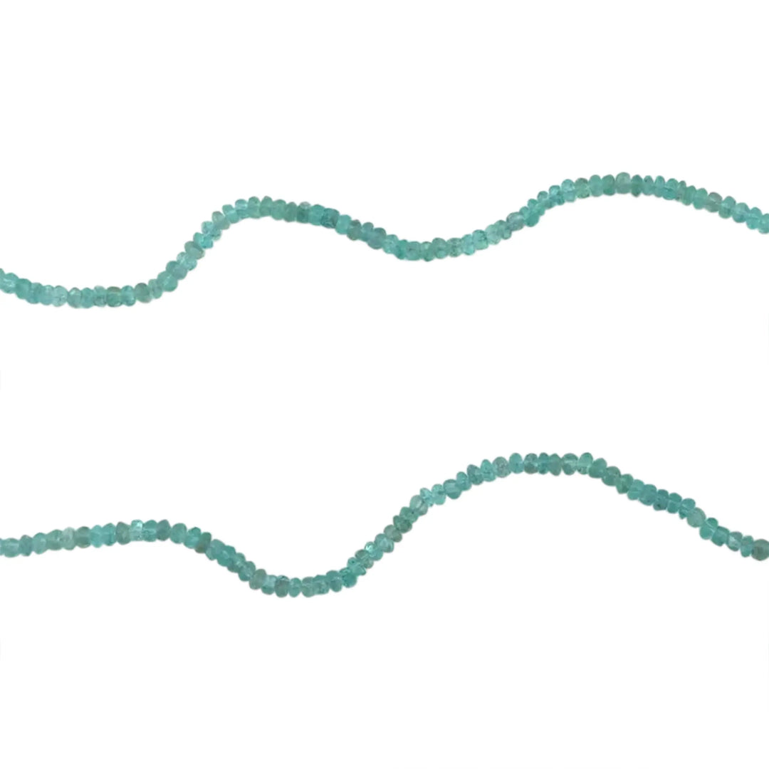 Edelsteinperlen, Strang, Aquamarin-Rund facettiert, 2 x 3 mm 