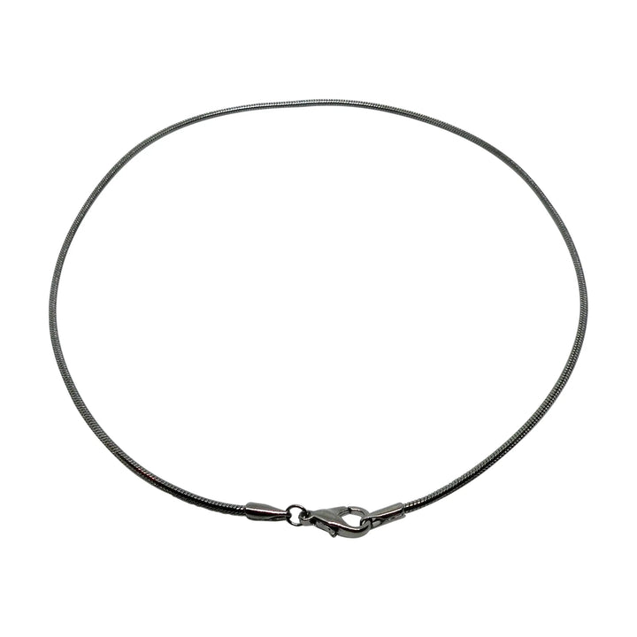 Halskæde, oxideret snake, oxideret forsølvet messing, 43 cm/ 