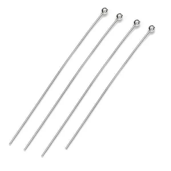 Headpins i sterlingsølv med 1,8 mm kugle, 50x0,65 mm Silveks