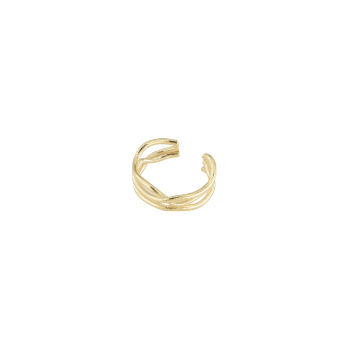 Øreringe, earcuff, sterlingsølv og forgyldt sølv 4x12 mm