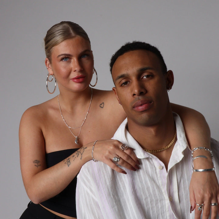 Fingerring solsikke forgyldt sølv og sterlingsølv Beadhouse of Copenhagen