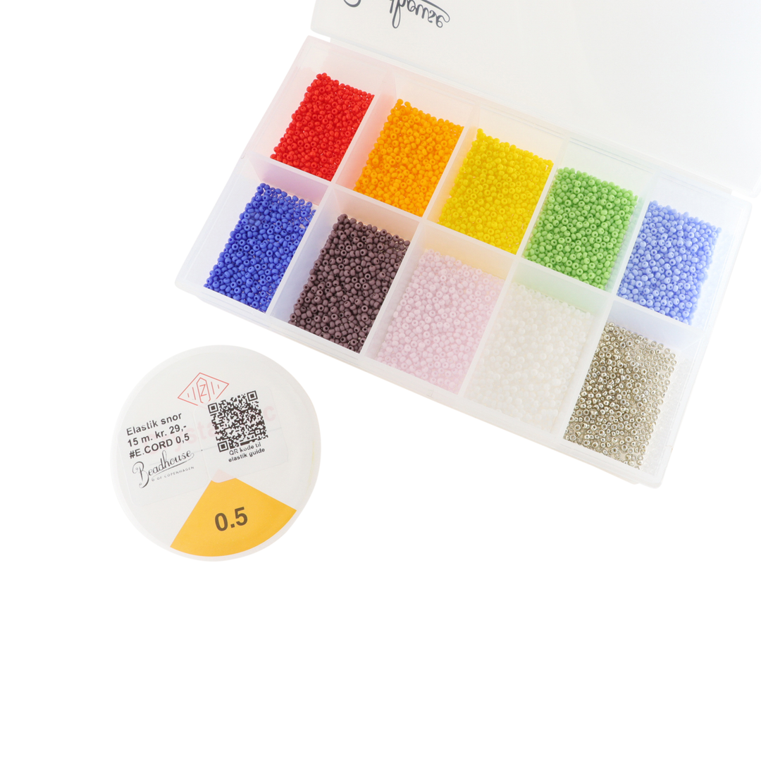 DIY -Kit, Glasperlen Größe 10/0, Silber, mit Perlen, die die Farbe halten
