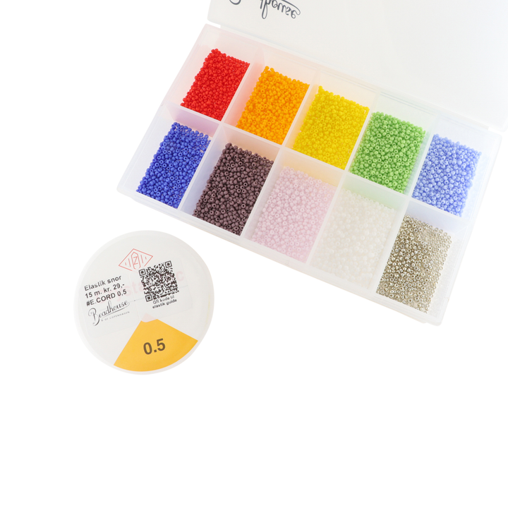 DIY -Kit, Glasperlen Größe 10/0, Silber, mit Perlen, die die Farbe halten