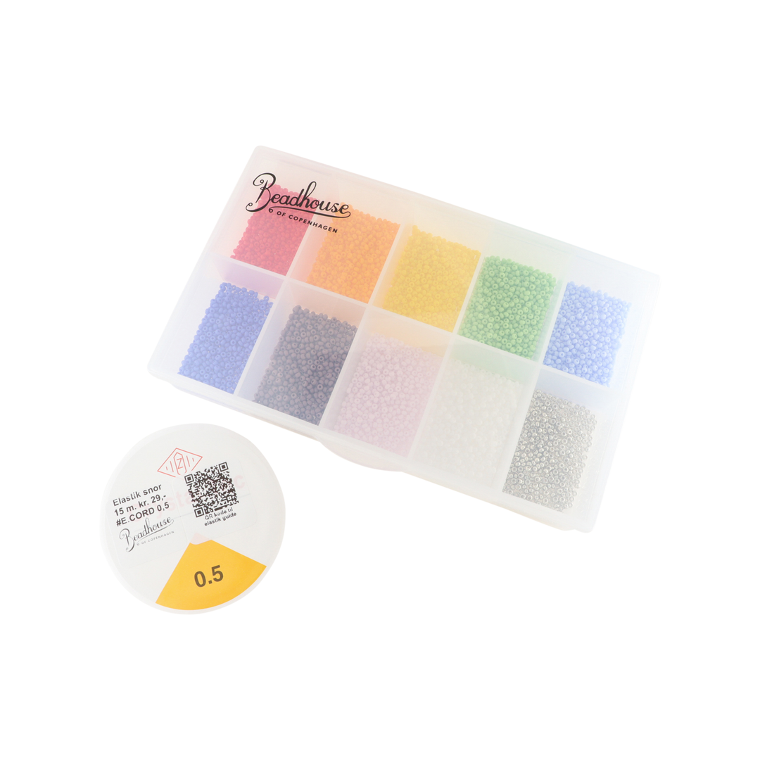 DIY -Kit, Glasperlen Größe 10/0, Silber, mit Perlen, die die Farbe halten