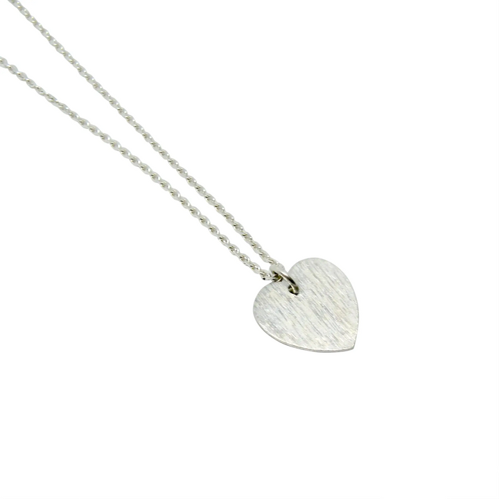 Anhänger, gebürstetes Herz, Sterlingsilber, oxidiert 