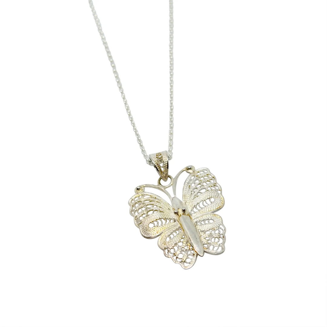 Anhänger, filigraner Schmetterling, Sterlingsilber 