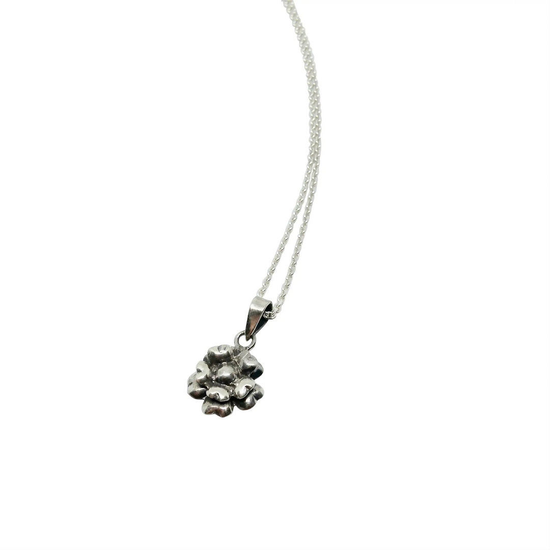 Anhänger, Vintage-Blume, Sterlingsilber 