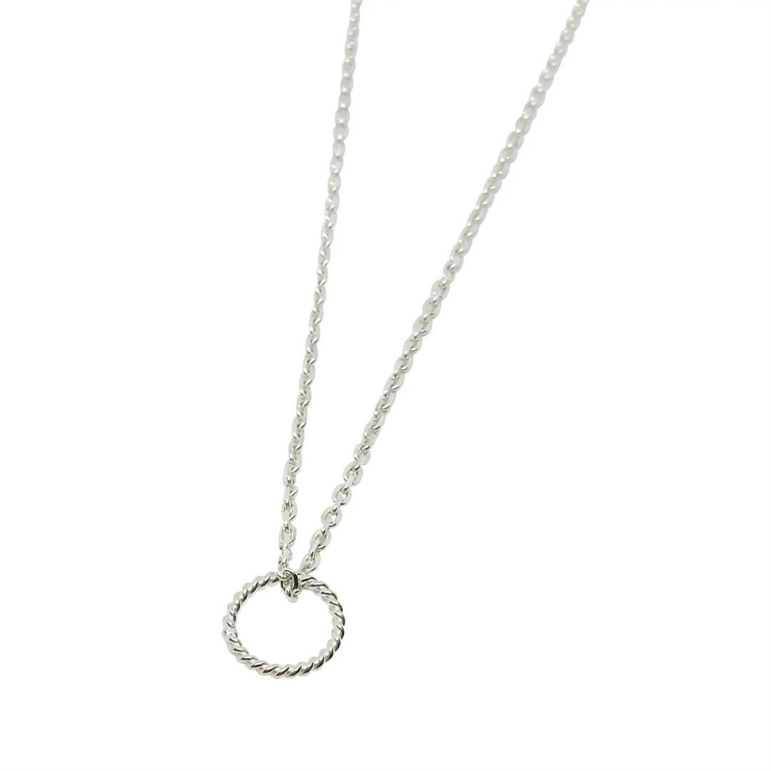 Anhänger, gedrehter Ring, Sterlingsilber 