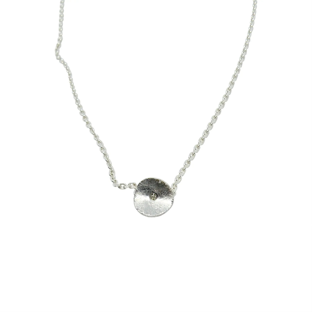 Verschluss, zwischen geschwungenem, gebürstetem Kreis, Sterlingsilber 
