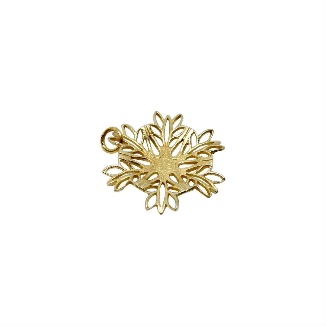 Anhänger, Schneeflocke, vergoldetes Sterlingsilber 